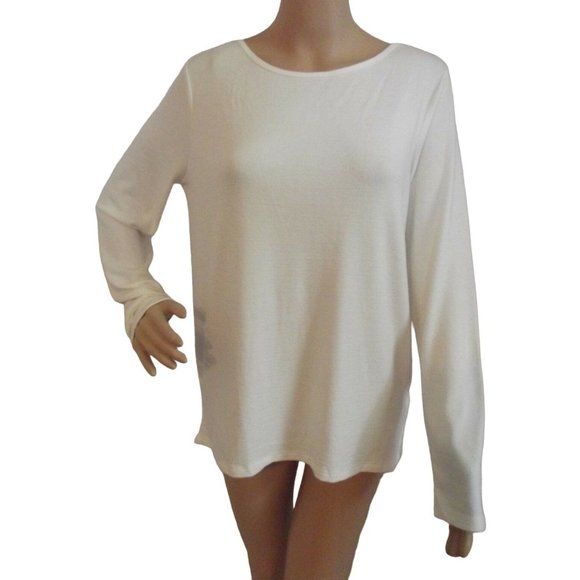 Unbranded Sweaters - Super-soft Size Medium Off-White Criss-Cross Scoop Back Long Sleeve Sweater m